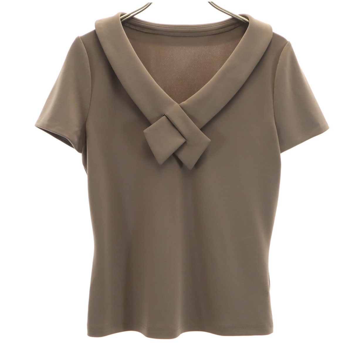 FOXEY NEW YORK フォクシーニューヨーク 日本製 フレンチスリーブ カットソー 38 ブラウン レディース 古着