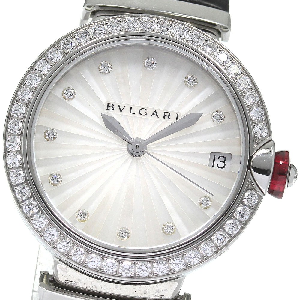 ブルガリ BVLGARI LU33S ルチェア ダイヤべゼル 自動巻き レディース 良品 内箱付き_791966【中古】
