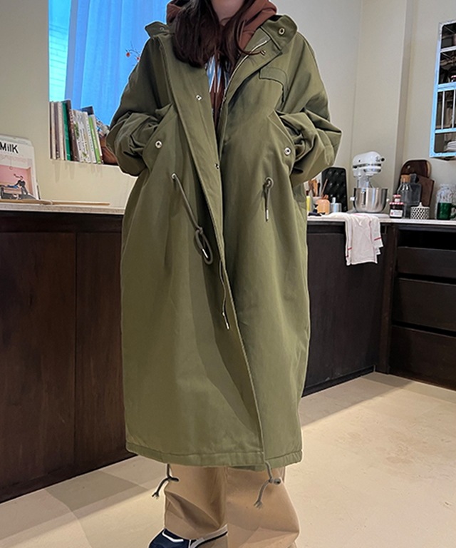 [裏地キルティング] フィッシュテイルロングフィールドジャケット