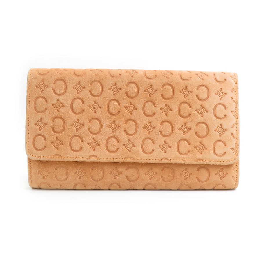 セリーヌ CELINE 長財布 スエード オレンジベージュ レディース e60237a