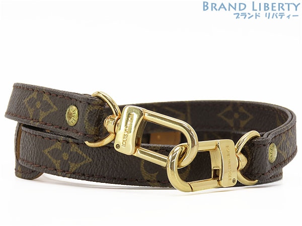 美品ルイヴィトンモノグラムショルダーストラップ調節不可ダークブラウンゴールド金具J75010