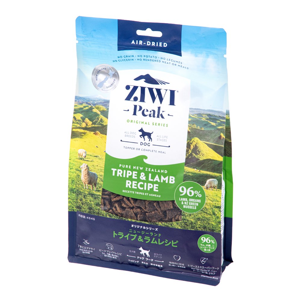 ドッグフード　ジウィピーク　エアドライ・ドッグフード　トライプ＆ラム　４５４ｇ　ｚｉｗｉｐｅａｋ　ＺｉｗｉＰｅａｋ　ＣＲＣ45―02―12―20―00 5,267円