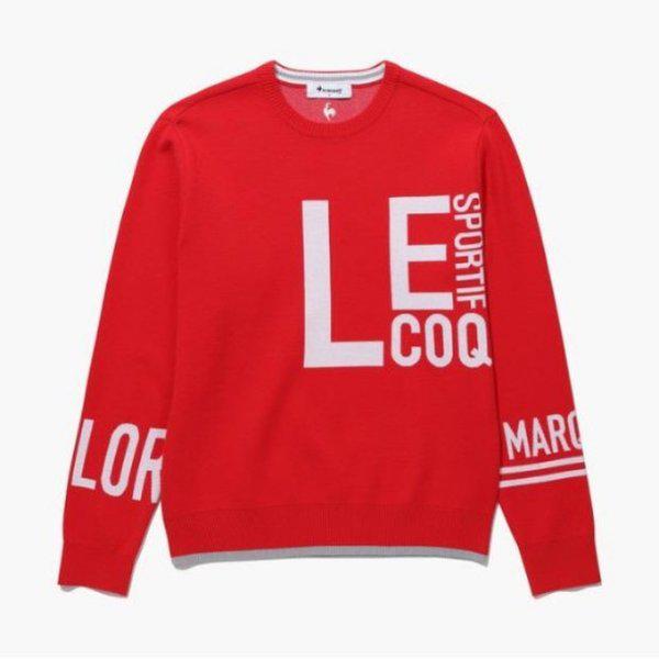 ゴルフTシャツ KQF GQ121MKP12-VIRE 男性コントラストポイントセーター VIVA RED