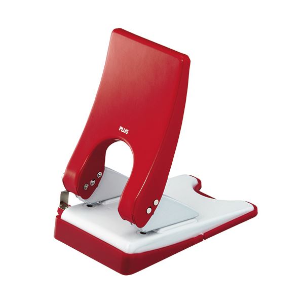 （まとめ） プラス 2穴パンチ フォース1／2Lサイズ 52枚穿孔 レッド 紙箱入 PU-852A 1台 (×5セット)