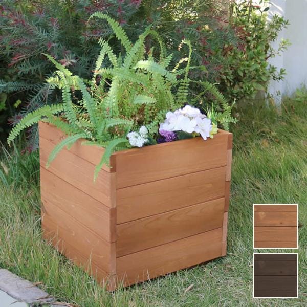 プランター 木製 ナチュラル 北欧 おしゃれ ガーデニング 天然木 鉢植え カバー 菜園 直植え 花壇 野菜 屋外 ガーデニング 縁側 庭先 軒先 玄関 エントランス