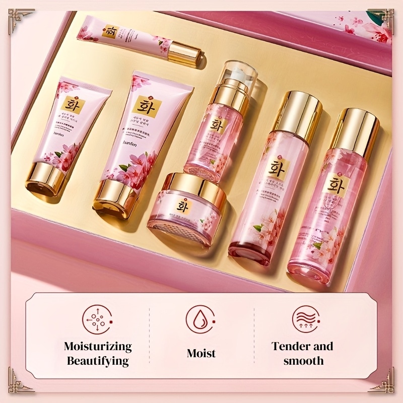 桜の花スキンケアセット7点セットセラミド & ペアルーロン酸配合-クレンザトナセラムネ保湿クリームアイクリームスリーニングマスク付きアルコルフクリーム深层ウォッシュ & 保湿最适な友达への完璧なギフト