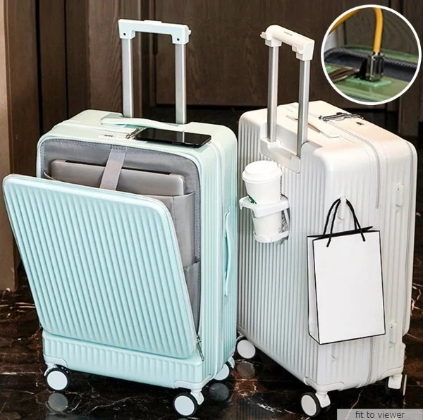 キャリーケース スーツケース 機内持ち込み キャリーケース 多機能カップホルダー付き USB充電可能 多色 キャリーバッグ 修学 旅行30%までに制限