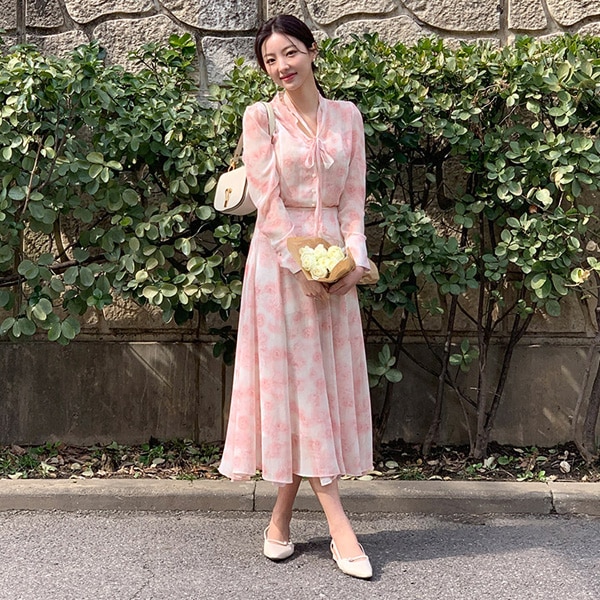 フラワーシフォンスカート sk6865