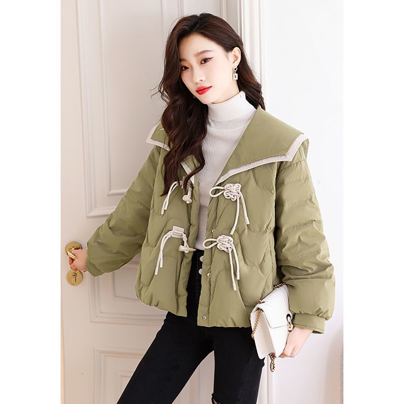 おしゃれ ショート 綿入れ 中綿コート 秋冬新作 ホーンバックル アウター レディース スリミング 百掛け ジャケット トップス