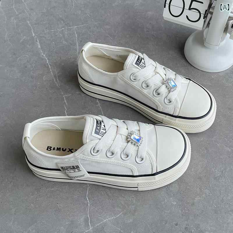 キャンバス シューズ レディース ファッション 女性 夏 薄手 厚 白い 靴 キャンバス カジュアル シューズ 通気性 スニーカー スニーカー