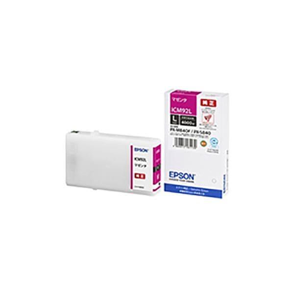 (純正品) EPSON エプソン インクカートリッジ (ICM92L マゼンタ) Lサイズ