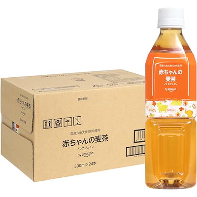 他サイト： by Amazon 赤ちゃんの麦茶 ノンカフェイン 500ml×24本 Mama Bear (ママベアー)の商品画像