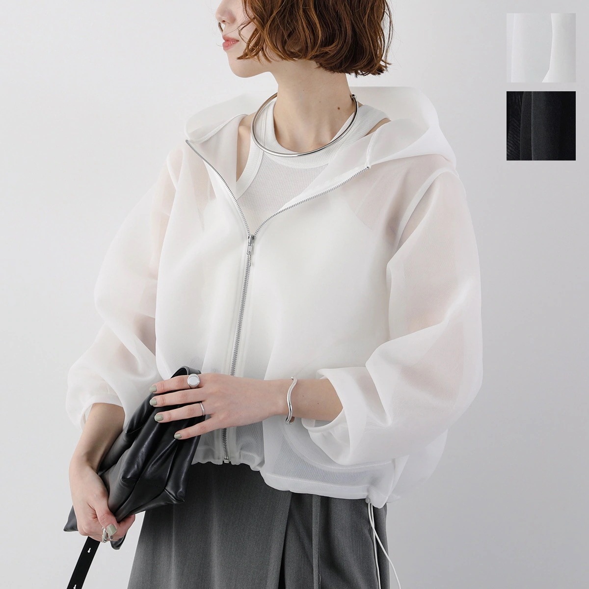 euphoric ユーフォリック フーディー EU-CT5105 Sheer Hoodie レディース メッシュ シアー ジップアップパーカー ブルゾン カラー 【mega】