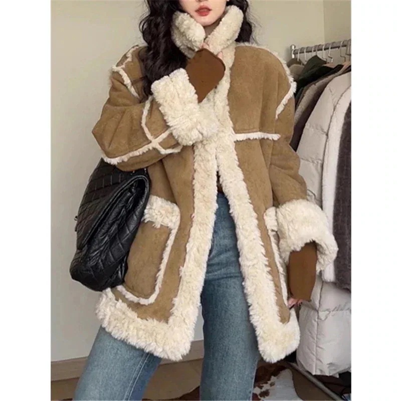 秋 冬 皮毛 アウター コート 厚手 保温 ジャケット コート ゆったり トップス30%制限
