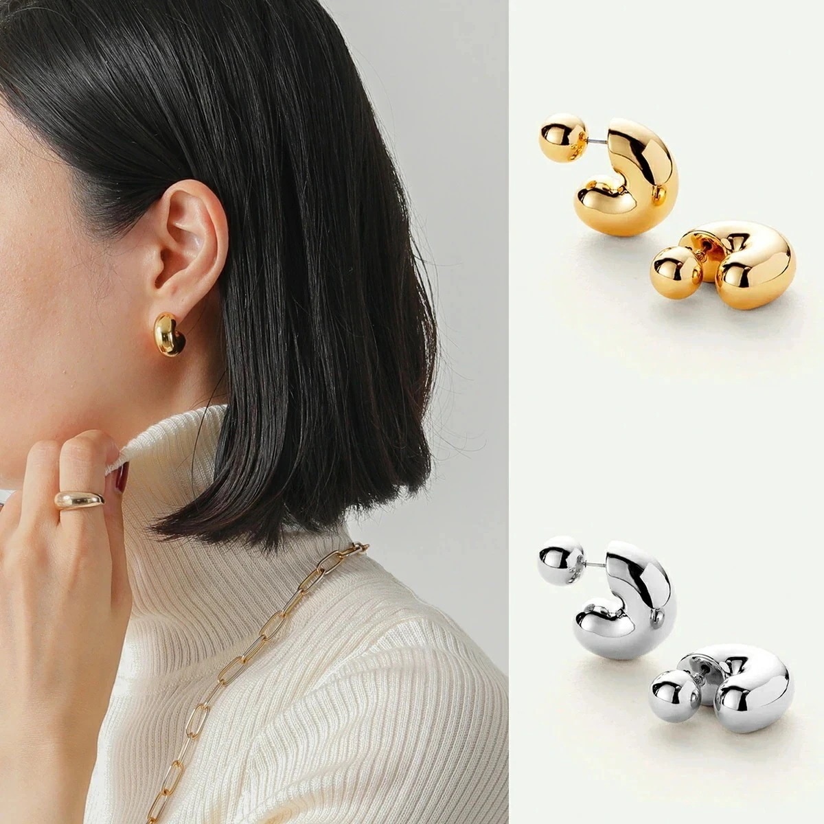 JENNY BIRD ジェニーバード ピアス Tome Hoops Medium JB3296-HPG JB3296-HPS レディース フープ ロゴ 刻印 アクセサリー カラー2色