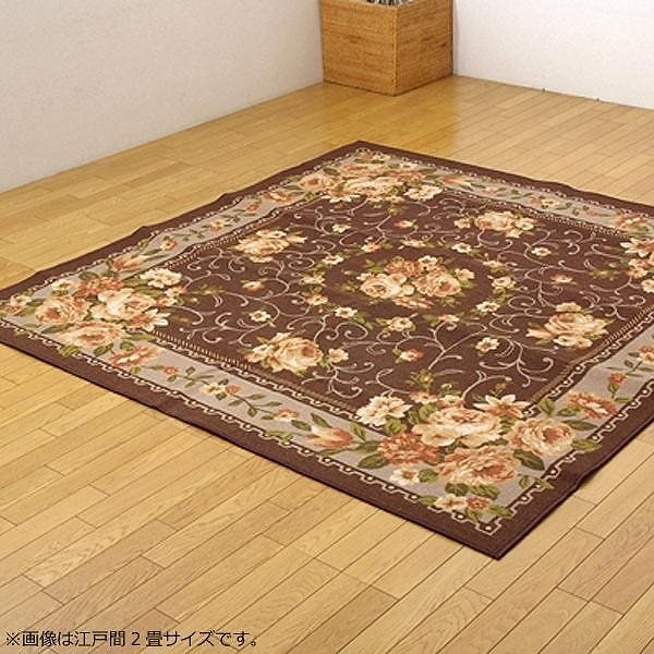 ナイロンカーペット 『撥水キャンベル』 ブラウン 江戸間2畳（約176x176cm） 5418929カーペット・絨毯