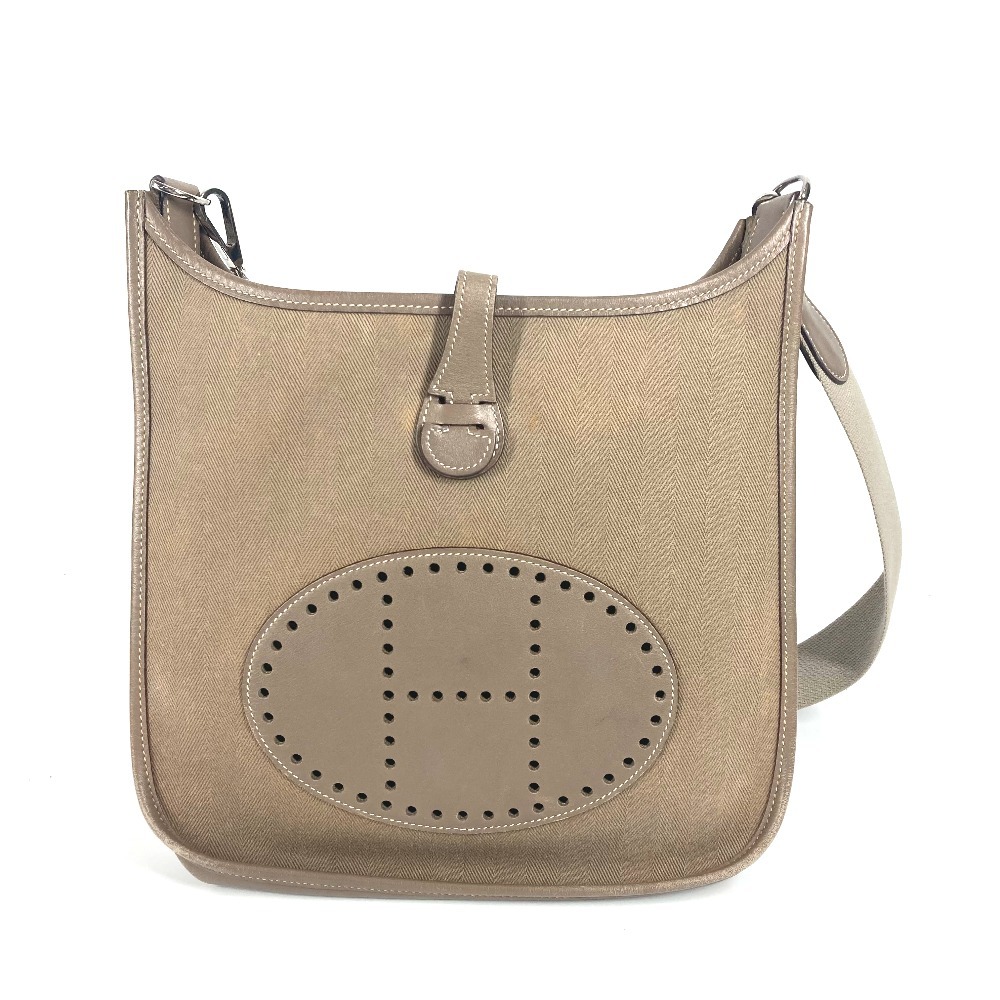 ショルダーバッグ エブリン 1 PM エブリンPM カバン 斜め掛け レザー/キャンバス エトゥープ グレー