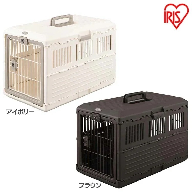 キャリーケース 犬 プラキャリー 折りたたみペットキャリー アイリスオーヤマ アイボリー ブラウン FC-670 アイリスオーヤマ