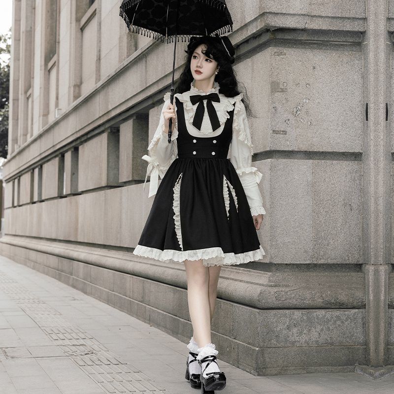 和服コスチュームコスチュームレース継ぎシャツ胸ストラップskスプリングロリータ