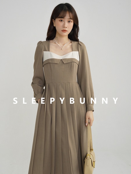 スリーピーラビット フレンチ レトロ ドレス レディース 冬休み 2 枚