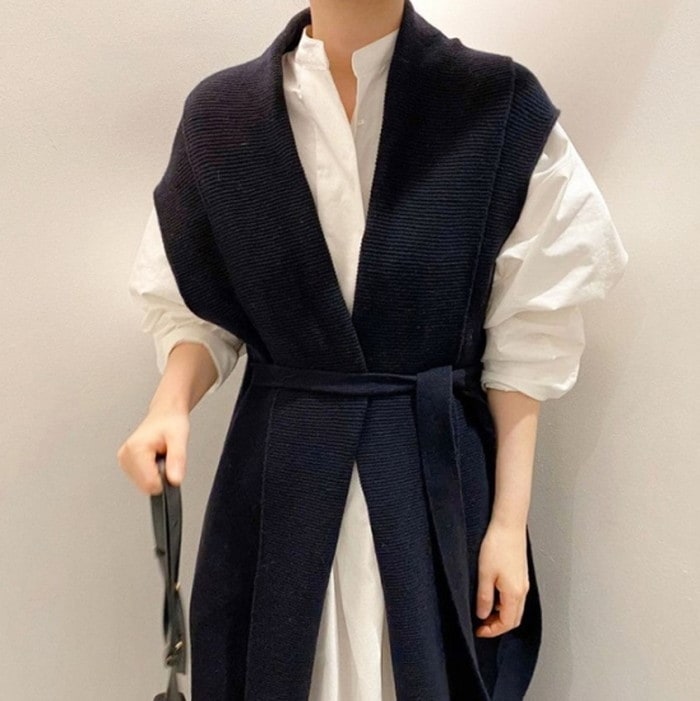 2020年 秋冬 ロングシャツ ワンピース ＋ ニット ロングカーディガン SET レディース セットアップ 秋冬 シャツワンピース ロングニットカーディガン スタンドカラー バンドカラー 長袖 ノー