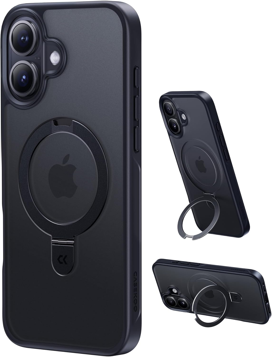 8年の匠心開発 高耐久スタンド構造CASEKOO for iPhone 16 ケース米軍MIL規格 耐衝撃/MagSafe対応隠しスタンド 縦横立て対応 25Wワイヤレス充電対応 マット仕上げ 指紋防