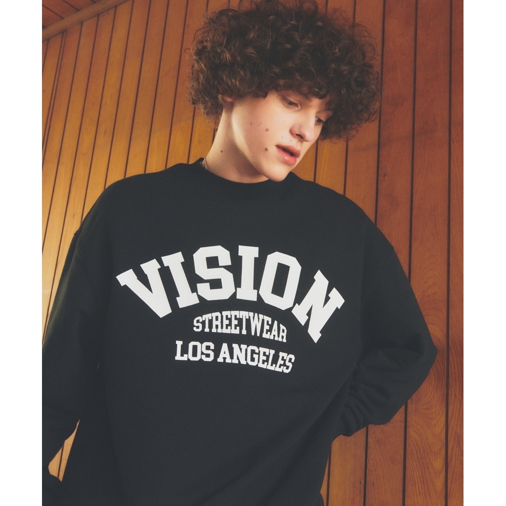 VISION StreetWEAR VSW アーチロゴ クルーネック ブラック