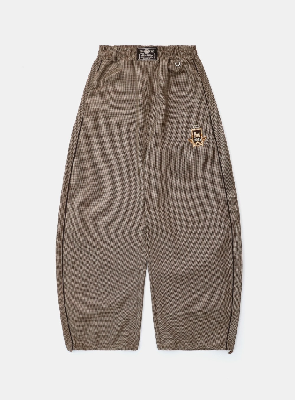 【BADBLOOD】 ROYAL CLASSIC HOUNDS-TOOTH TRACK PANTS : BROWN