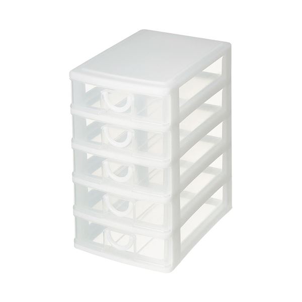 （まとめ）サンコープラスチック エルピス B6浅型5段 ホワイト B-605 1台[x5セット] 8,299円