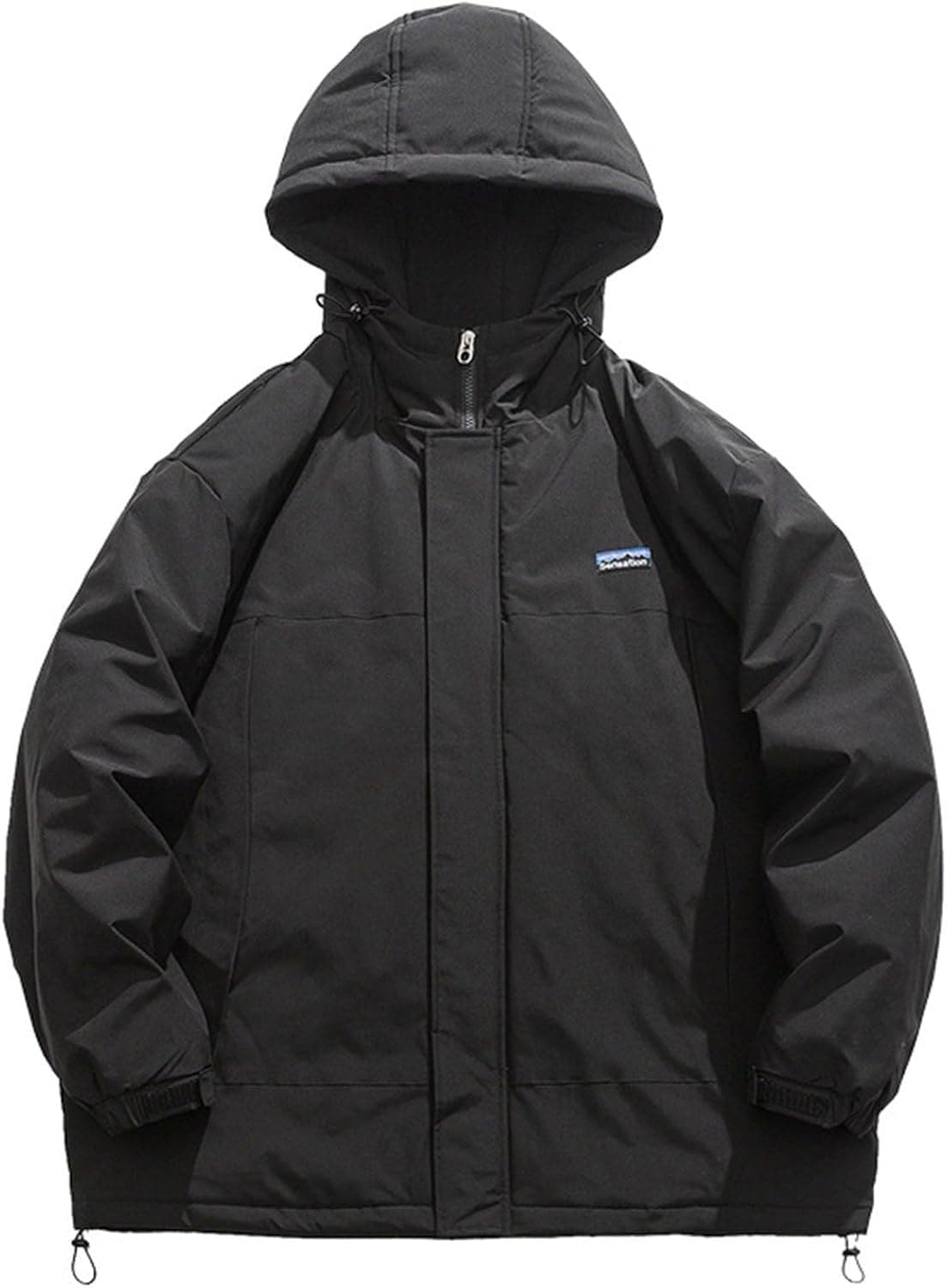 メンズフードレイヤード中綿ジャケットアウター冬カジュアル メンズ 中綿ジャケット 厚手 冬 フード付き 綿服 防寒着