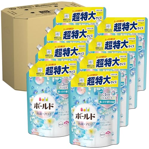 ボールド 洗濯洗剤 液体 フレッシュフラワーサボン 詰め替え 780g×8袋 【Amazon.co.jp 限定】[ケース販売]