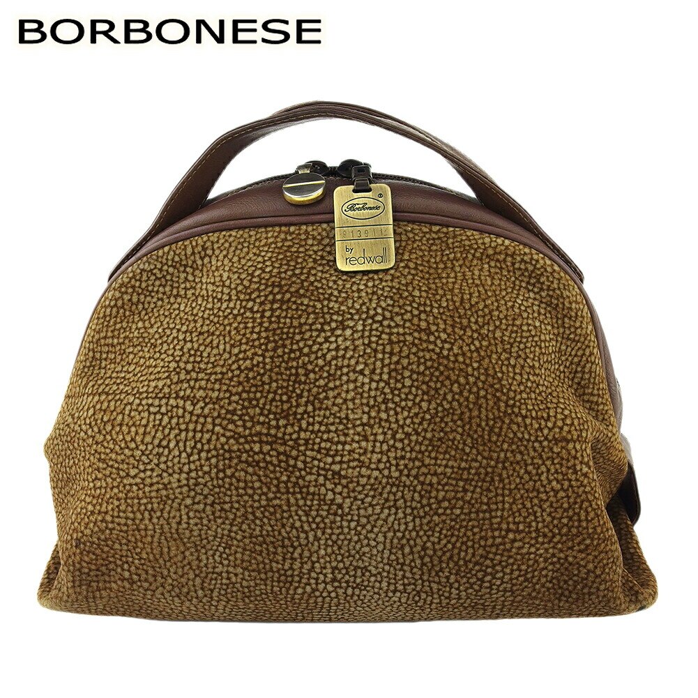 ハンドバッグ ミニボストンバッグ うずら柄 レディース メンズ redwallタグ付き ブラウン ベージュ ゴールド 中古