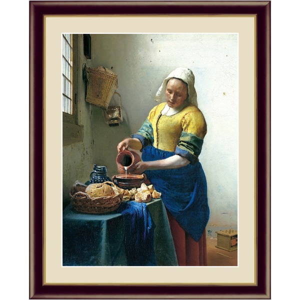 フェルメールの代表作謎多き画家 鮮やかな青色 ヨハネスフェルメール（Johannes Vermeer）F6号 牛乳を注ぐ女