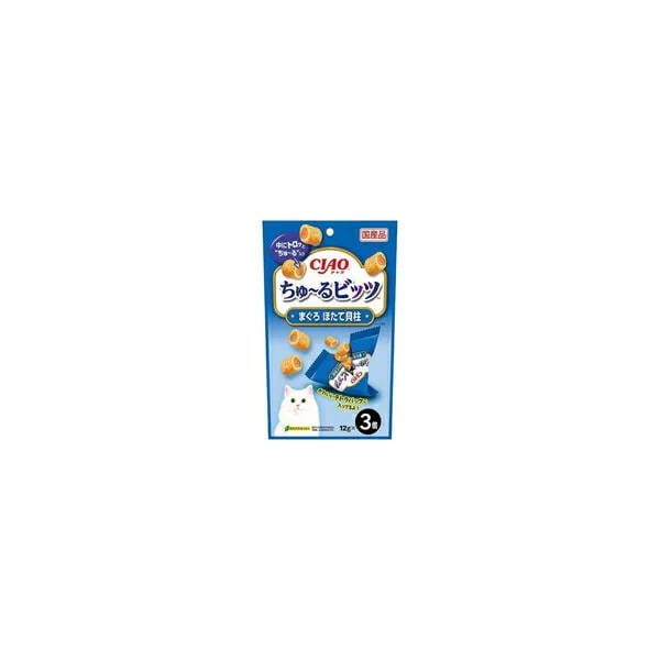 【1ケース】【お取り寄せ対象品】チャオ ちゅーるビッツ まぐろ ほたて貝柱(12g×3袋入)[ちゅ～る] *48個