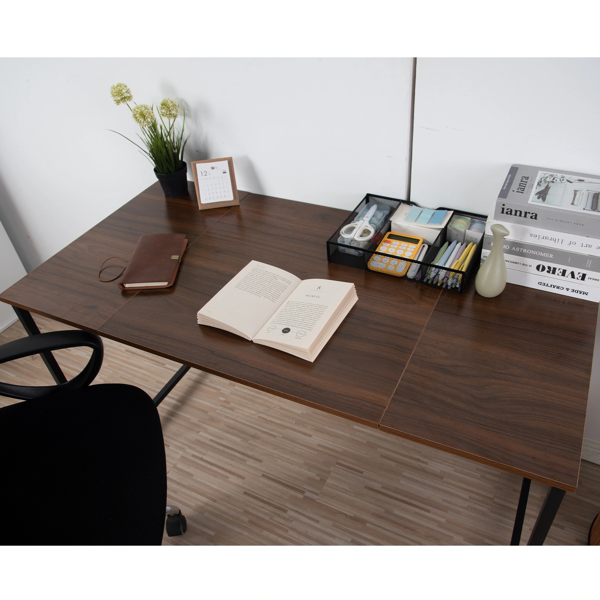 1892【2個セット】【ダークブラウン】パソコンデスク シンプル 極簡易デスク ワークデスク 木製 机