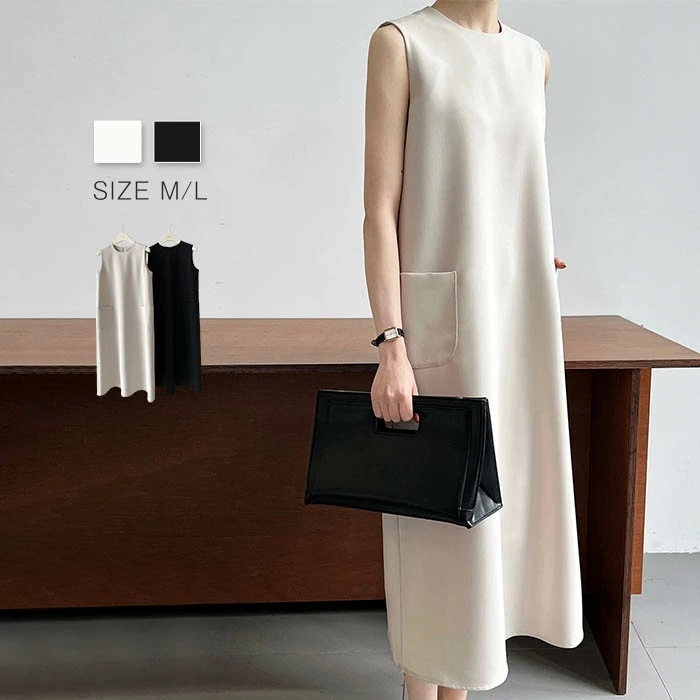 即納 ノースリーブ ワンピース レディース 夏 スリット ロングワンピース ロング ノースリーブワンピース タンクトップワンピース 切り替え 春 夏 Aラインワンピース エレガント 無地 上品 きれい