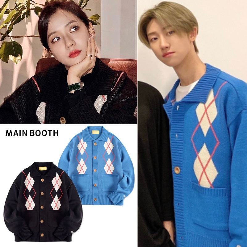 Argyle Cardigan BLACKPINK jisoo着用 SEVENTEEN着用