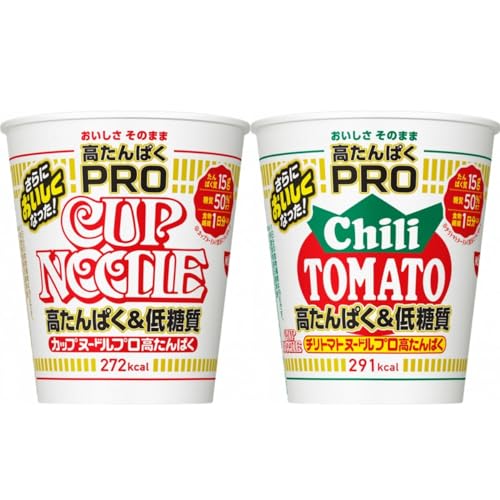【セット買い】日清食品 カップヌードルPRO 高たんぱく&低糖質&1日分の食物繊維 74g ×12個 + カップヌードルPRO 高たんぱく&低糖質&1日分の食物繊維 チリトマトヌードル 79g×12個