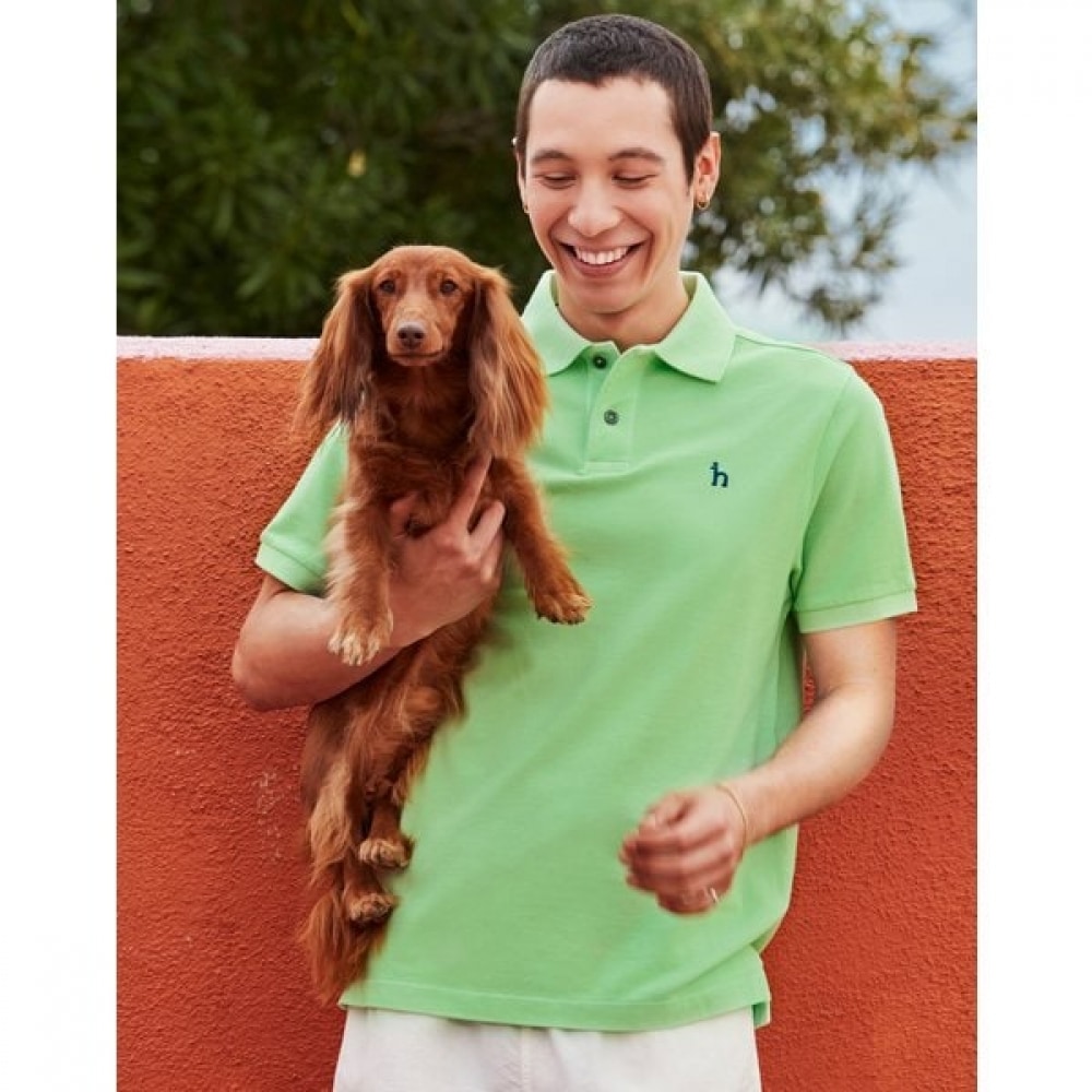 [24SS] [ガーメントダイ] ライトグリーンショートスリーブピケ T シャツ HZTS4B405E1