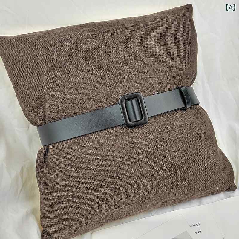 ベルト レディース 太 ウエストマーク おしゃれ 秋冬 シンプル スクエアバックル 牛 革 ワイド 装飾的 ドレス ウール コート ブラック ホワイト カーキ