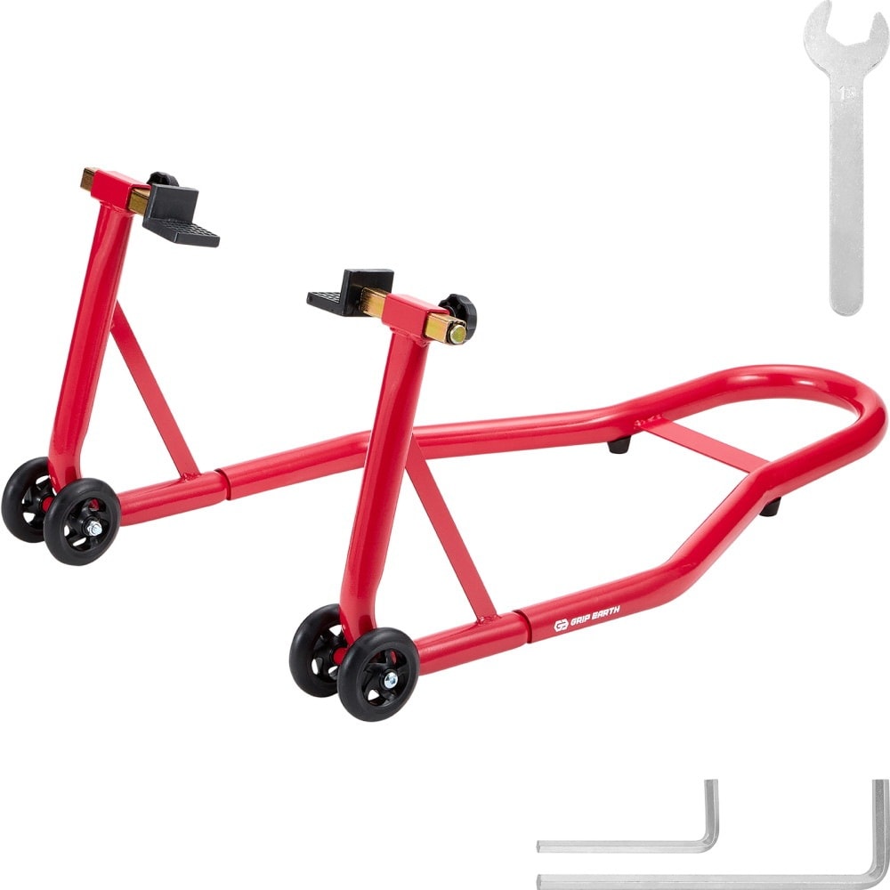 GRIP EARTH バイクスタンド リア メンテナンススタンド バイク スタンド 耐荷重200kg リアスタンド レーシングスタンド 無段階調節 L型