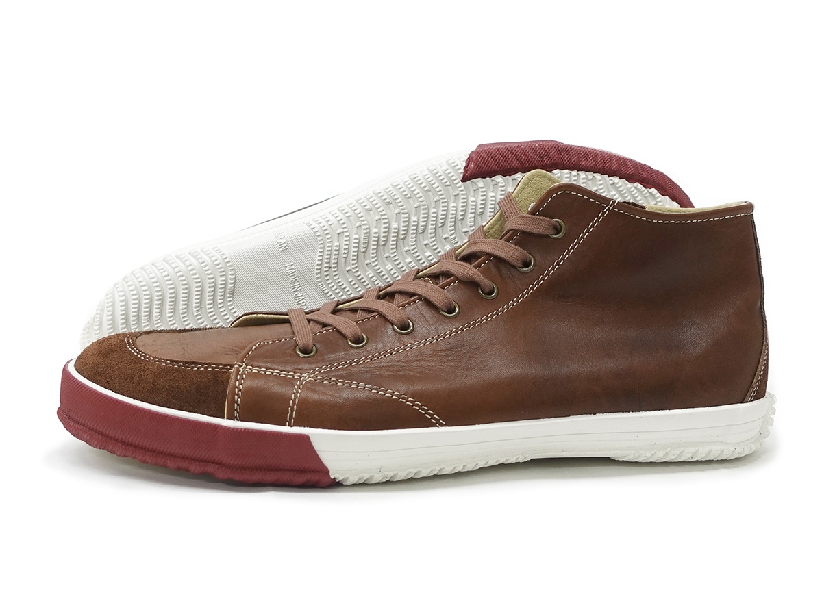 スピングルムーヴ スニーカー ハイカット メンズ レディース SPM-356 レッドブラウン 本革