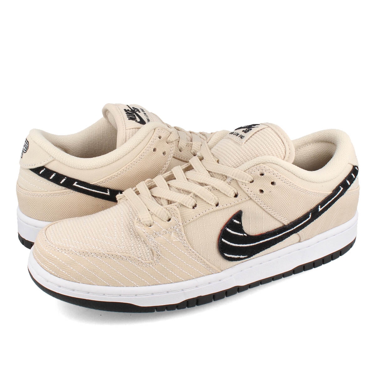 NIKE SB DUNK LOW PRO QS 【ALBINO & PRETO】 FOSSIL/BLACK/SAIL