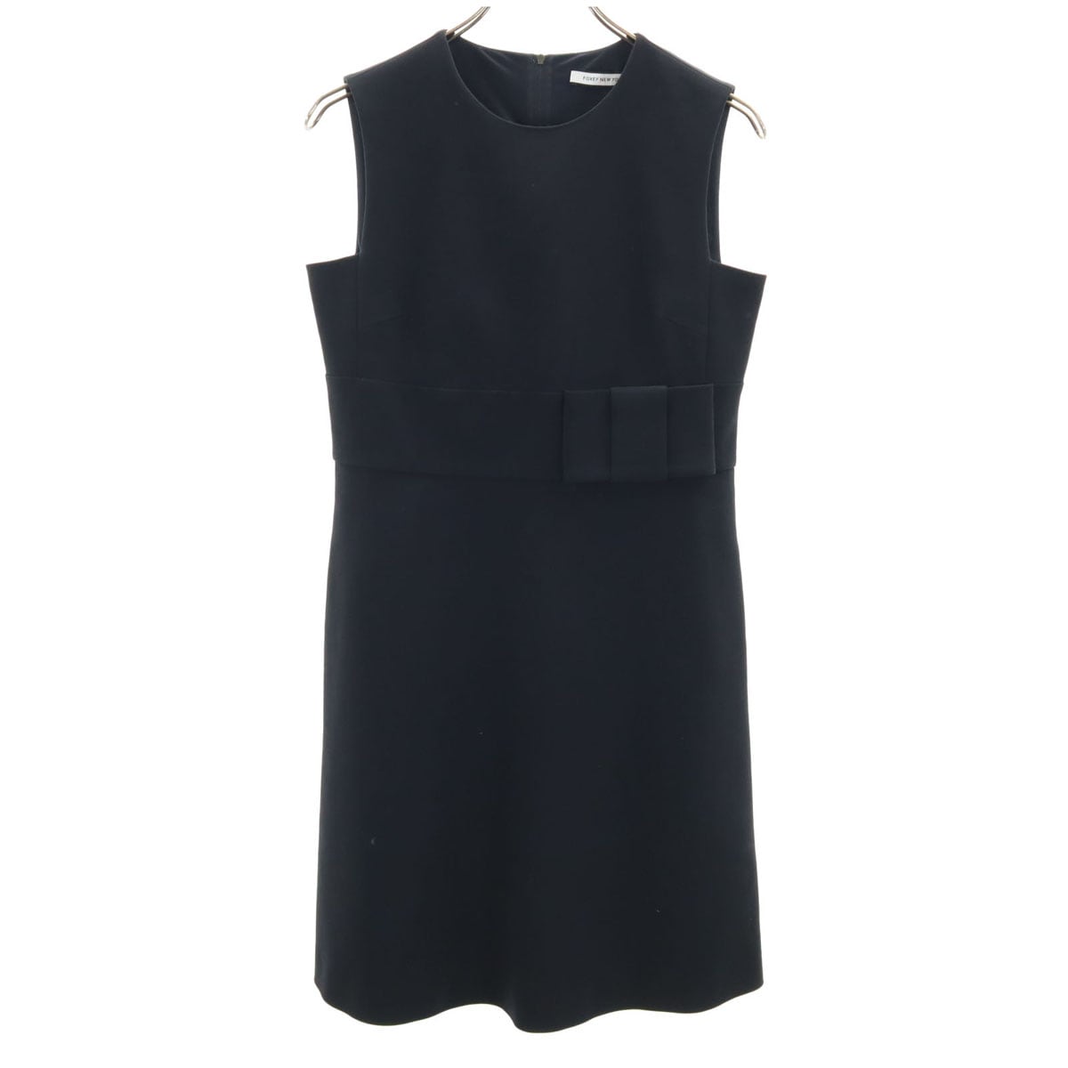 FOXEY NEW YORK フォクシーニューヨーク ノースリーブ 膝丈ワンピース 40 ネイビー レディース 古着