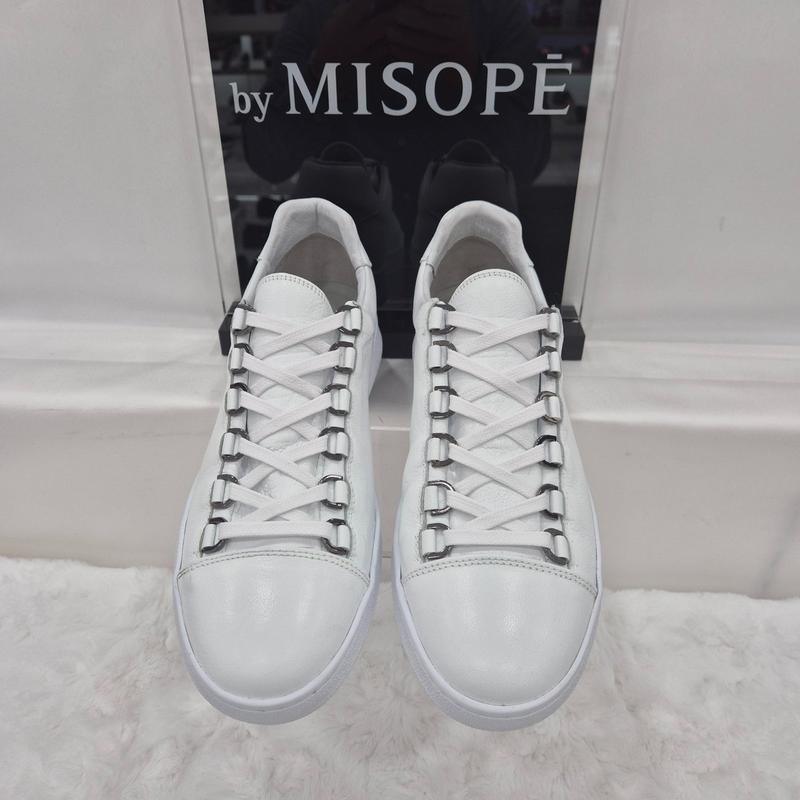 By 男性ウォッシングレザーシンプルスニーカー 121HT910SD021 WHITE 1 JJ
