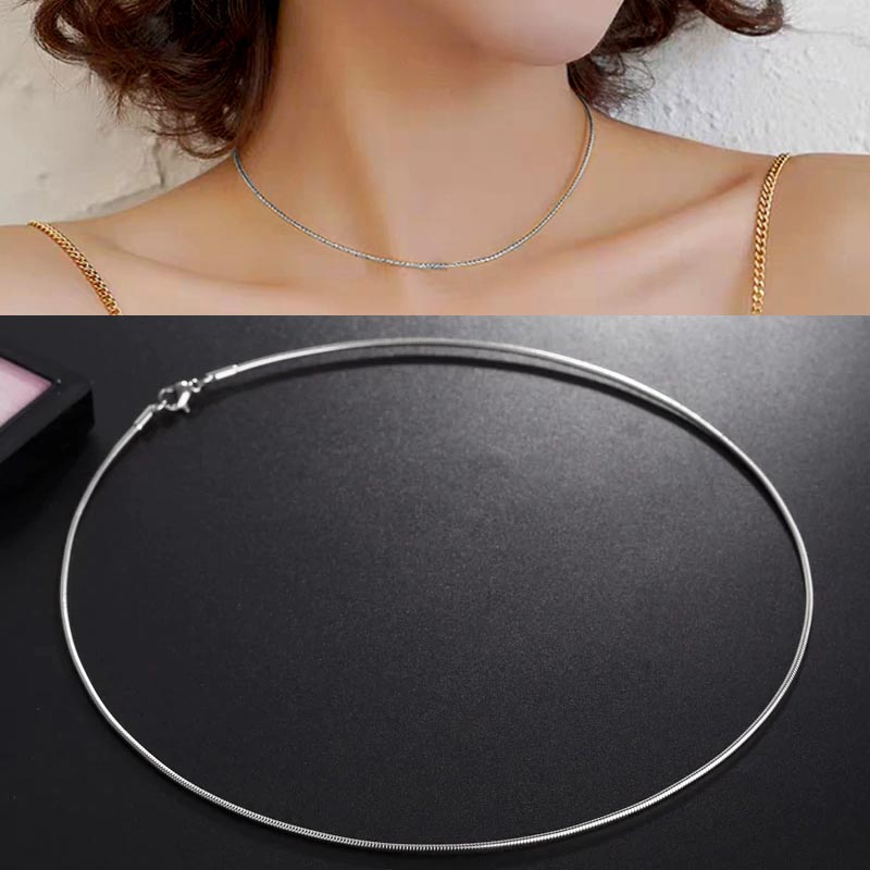 2mmオメガチェーン ステンレス チョーカー 首飾り アクセサリー ネックレス 40-45cm 高級 綺麗 上品 プレゼント 大人 女性 シンプル 蛇腹 人気 ドレッシー stc00cia015xx