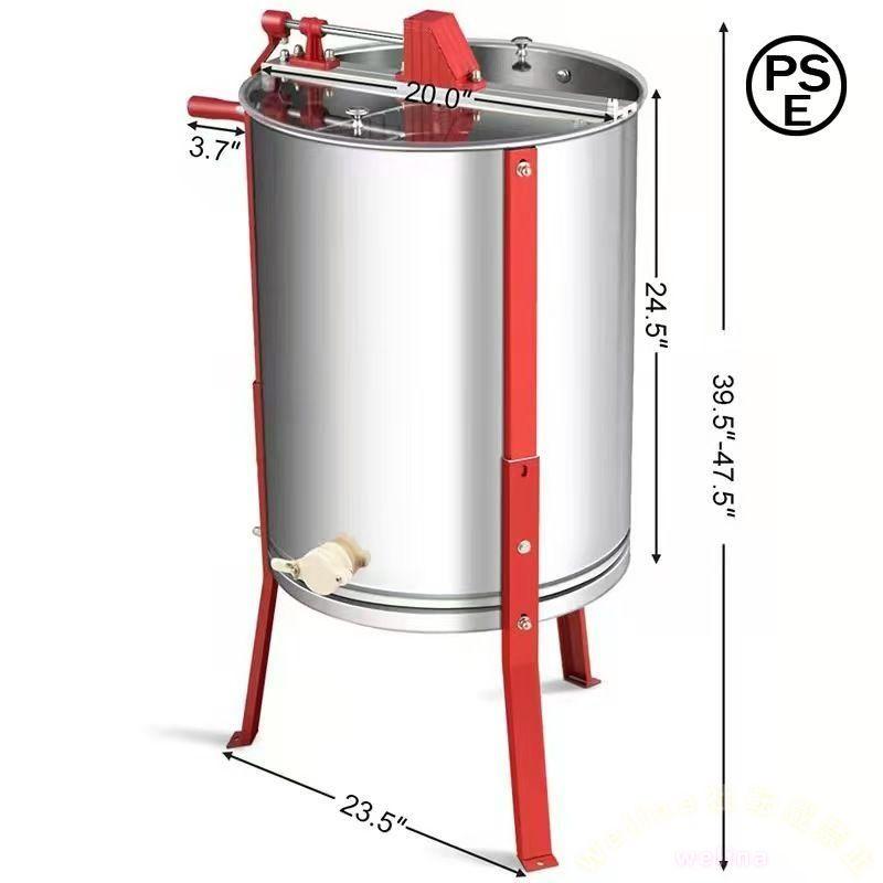ハニースピナー 蜂蜜抽出機 手動 遠心分離機 ステンレス製 2フレーム Welina 濾過器・蜜こし器付き 養蜂用器具 蜂蜜分離器で効率抽出