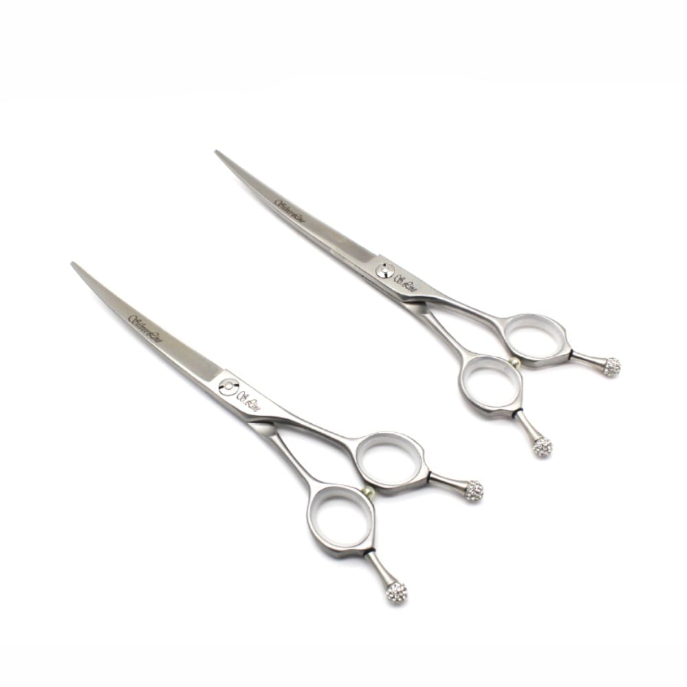 [ALLTC]15度ギザ刃カーブシザー なだらかな角度で体 顔 脚 マルチで使用可能 押されないギザ刃で想像通りにカット