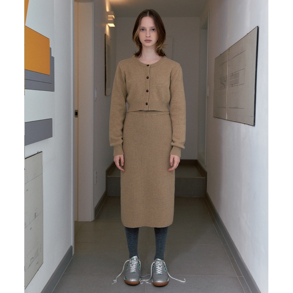 SINOON ミックスカラーミディニットスカート