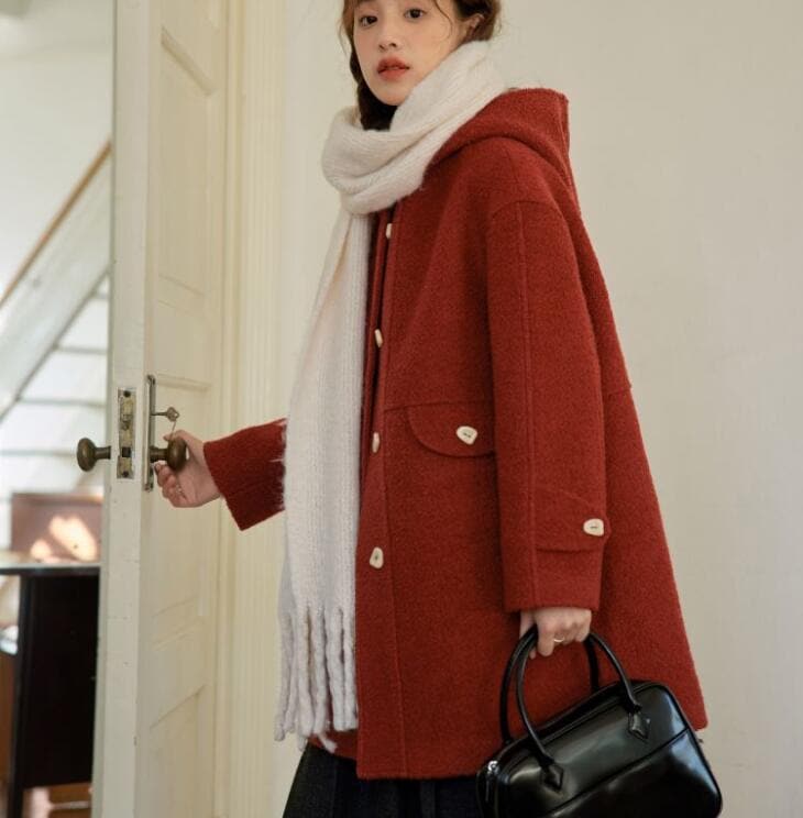 新作の秋冬ヘップバーン風超きれいな毛ですねコート女性ファッション気質ミディアムハットラシャコート 4,857円